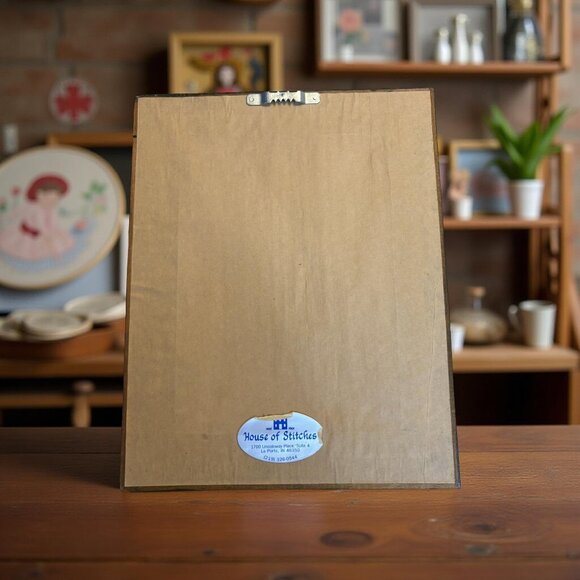 Framed Cross-Stitch Christmas Trees & Stars — Primitive Folk Style — 8″×10″  Pri - Picture 7 of 7